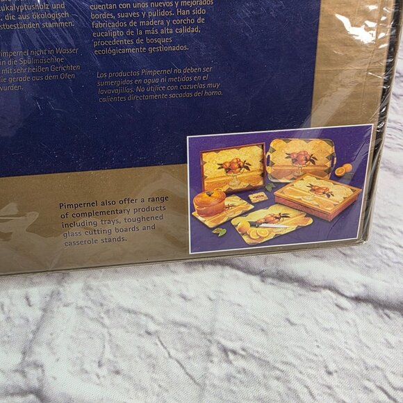 Vtg Pimpernel Premier Collection 6 Placemats & Coasters Set Blue Tulips Design - Picture 10 of 14